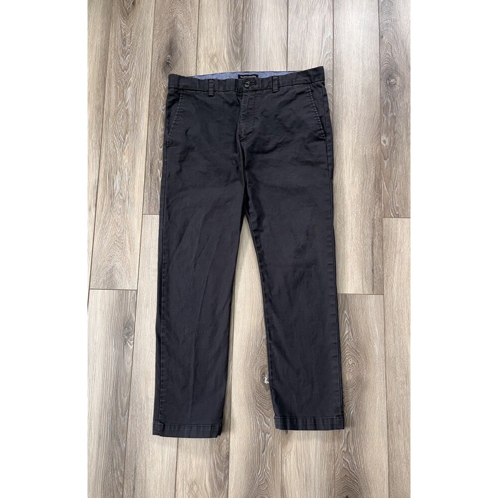 Banana Republic Fulton Chino Pants Mens 33x30 Gray Skinny Stretch Cotton Trouser